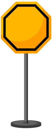 Empty yellow traffic sign on transparent background illustrationのイラスト素材