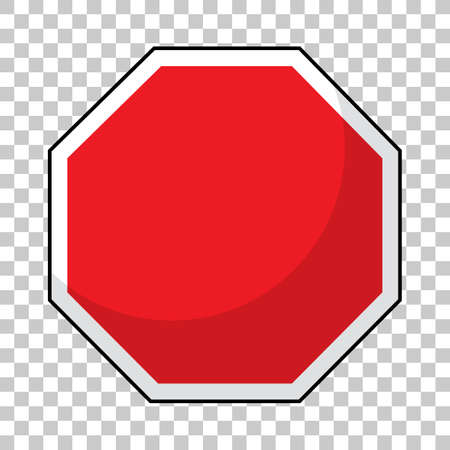 Empty red traffic banner on transparent background illustrationのイラスト素材