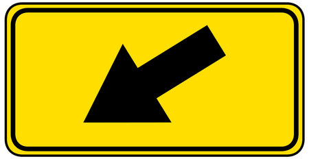 Yellow traffic warning sign on white background illustration