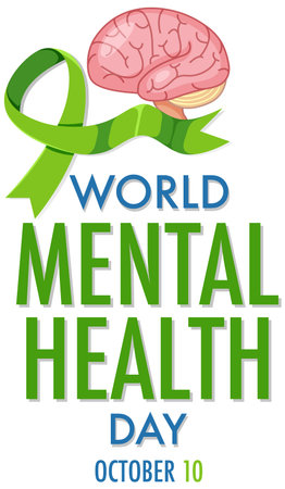World mental health day icon illustration