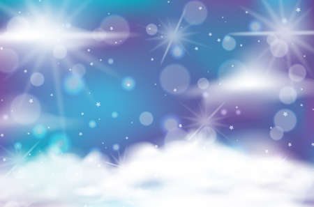 Magic fairy tale pastel sky background illustrationのイラスト素材