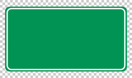 Empty green traffic banner on transparent background illustrationのイラスト素材