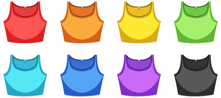 Set of tank top on white background illustration