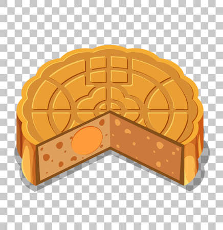 A mooncakes isolated on transparent background illustrationのイラスト素材