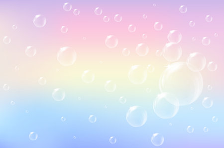 Rainbow pastel blurred with bubble background illustrationのイラスト素材