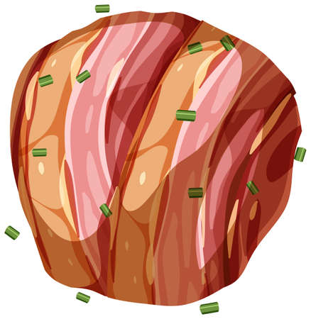 Sausage with bacon isolated illustrationのイラスト素材