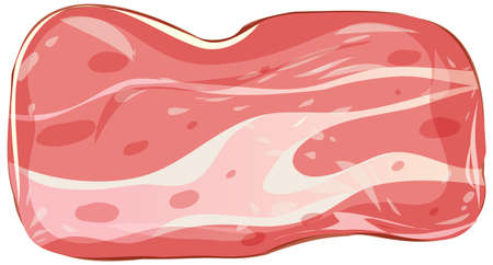 Sliced red meat on white background illustrationのイラスト素材