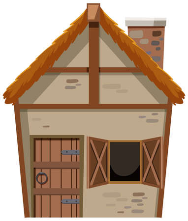 Isolated house on white background illustrationのイラスト素材