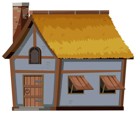 Isolated house on white background illustrationのイラスト素材