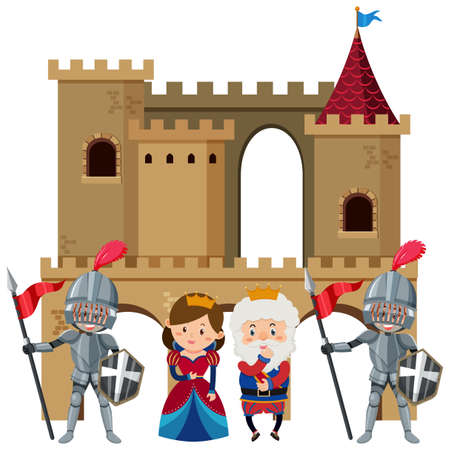 Medieval royal at the castle illustrationのイラスト素材