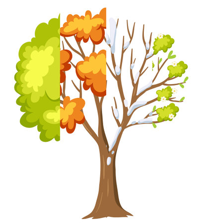 Simple tree on white background illustrationのイラスト素材