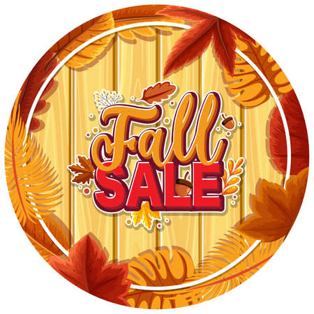 Fall sale banner template illustrationのイラスト素材
