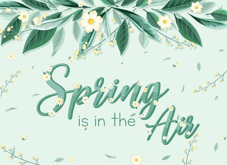 Floral spring banner template illustrationのイラスト素材