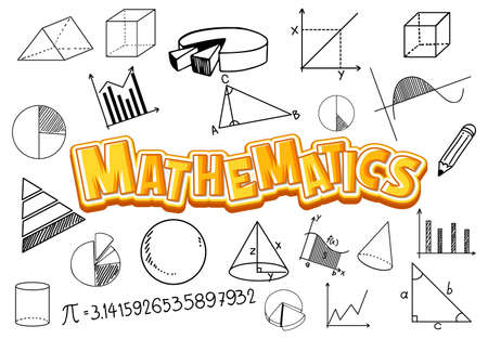 Mathematics font icon with formula illustrationのイラスト素材