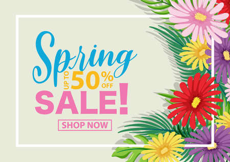 Spring sale banner template illustrationのイラスト素材