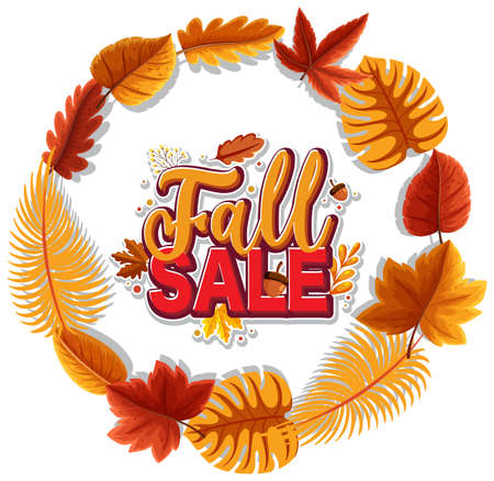 Fall sale banner template illustrationのイラスト素材