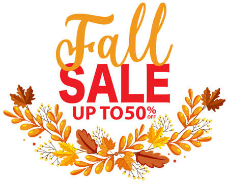 Fall sale banner template illustrationのイラスト素材