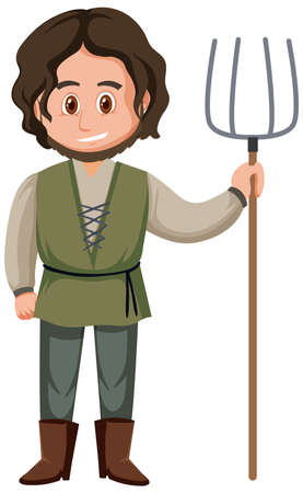 Medieval male historical cartoon characters illustrationのイラスト素材