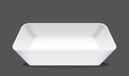 White plain plate on black background illustrationのイラスト素材