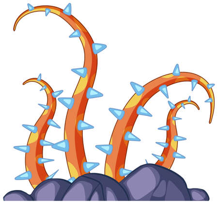 Alien outer space objects on white background illustrationのイラスト素材