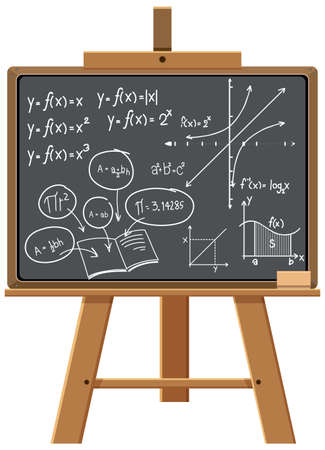 Math formula on blackboard isolated illustrationのイラスト素材