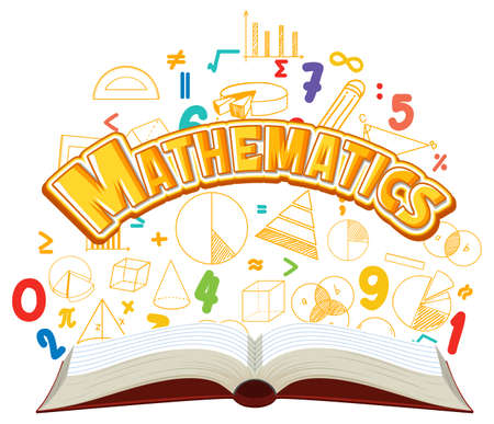 Doodle math formula with Mathematics font illustrationのイラスト素材