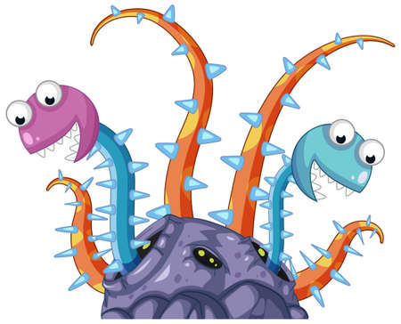 Alien outer space objects on white background illustrationのイラスト素材