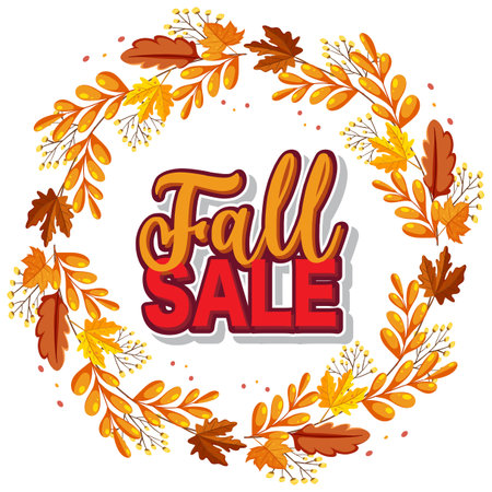 Fall sale banner template illustrationのイラスト素材