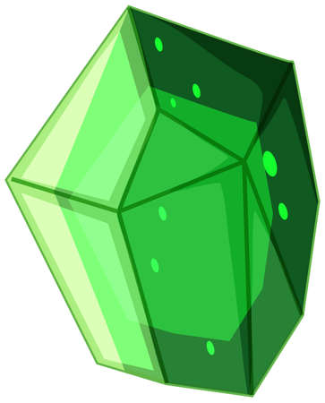 Green crystal with sparkle isolated illustrationのイラスト素材