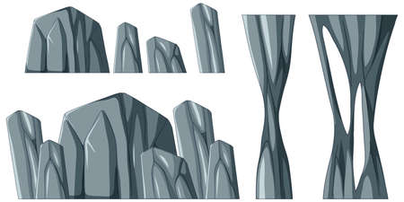 Stalactite stalagmite in cartoon style illustrationのイラスト素材