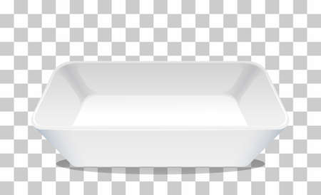White plain plate on transparent background illustrationのイラスト素材