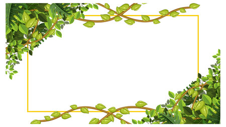 A horizontal frame of tropical foliage template illustrationのイラスト素材