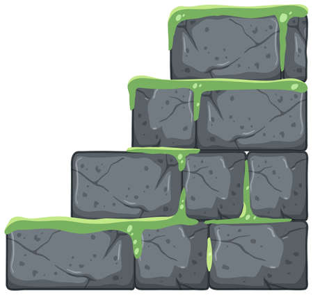 Stone tiles texture in cartoon style illustrationのイラスト素材