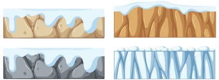 Set of different ground textures illustrationのイラスト素材