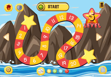 Counting number game template for kid illustrationのイラスト素材