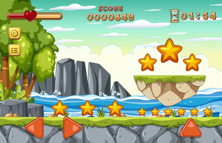 A Game Template Forest Scene illustrationのイラスト素材