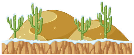 Saguaro cactus on the ground illustrationのイラスト素材