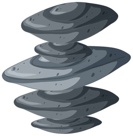 Stack of stones in cartoon style illustrationのイラスト素材