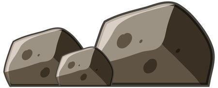 Stones in cartoon style on white background illustrationのイラスト素材