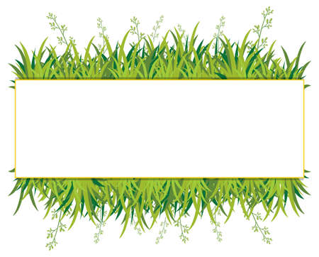 A horizontal frame of nature grass template illustrationのイラスト素材