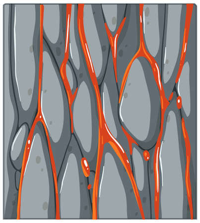 Volcano rock with lava texture illustrationのイラスト素材
