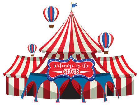 Circus dome on white background illustrationのイラスト素材