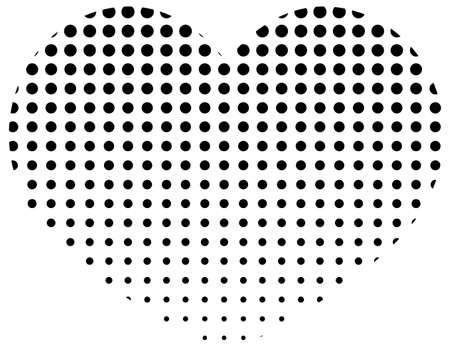 Heart formed by black polka dots illustrationのイラスト素材