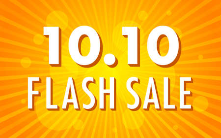 10.10 Flash sale promotion banner illustrationのイラスト素材