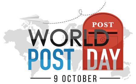 World Post Day banner with a postboxes illustrationのイラスト素材