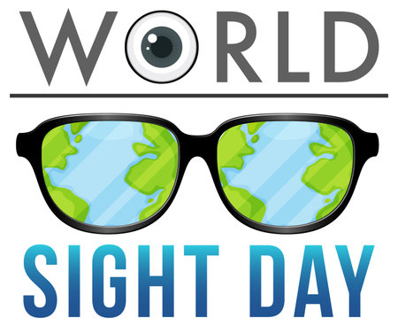 World Sight Day word logo illustrationのイラスト素材