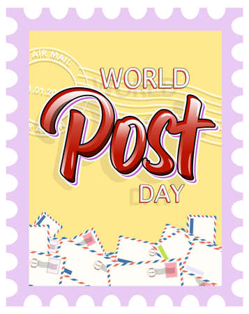 World Post Day logo with envelope illustrationのイラスト素材