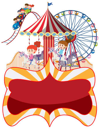 Empty Carnival Circus Banner  illustrationのイラスト素材