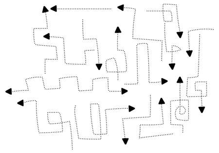 Set of arrows in different directions on white background illustrationのイラスト素材