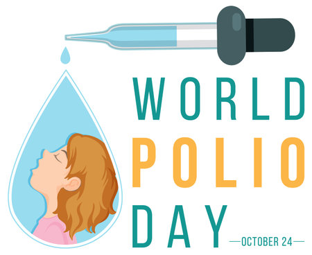 World polio day october 24 typography design  illustration